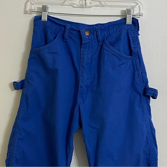 DEECEE Vintage Royal Blue Carpenter Painter Pants Cotton Woman’s Size 7/8 28 - Picture 6 of 8